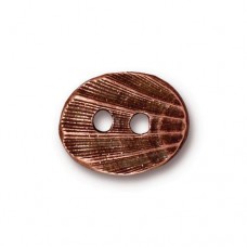 17x14mm TierraCast Oval Shell Buttons - Antique Copper - Pack of 2