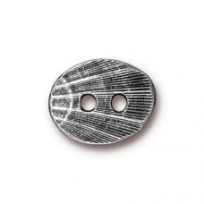 17x14mm TierraCast Oval Shell Buttons - Antique Pewter - Pack of 2