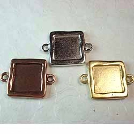18mm (13mm ID) TierraCast Precious Metal Plated Square Frame Link