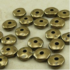 7mm TierraCast Heishi Nugget Spacer Beads - Brass Oxide