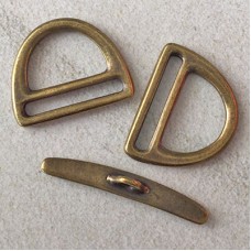 24mm TierraCast Slotted D-Ring Toggle Clasps - Brass Oxide