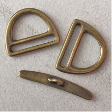 24mm TierraCast Slotted D-Ring Toggle Clasps - Brass Oxide - Each