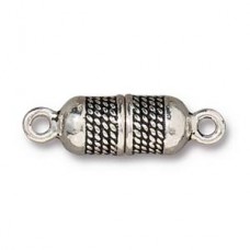 26x8mm TierraCast Rope Magnetic Clasp - Antique Fine Silver