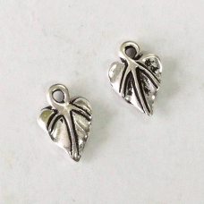 12x8mm TierraCast Sunflower Leaf Charms - Antique Fine Silver - Pack of 2