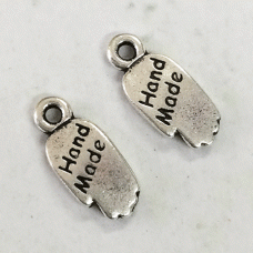 8mm TierraCast Hand-Made Drop Charm - Antique Silver - Pack of 4