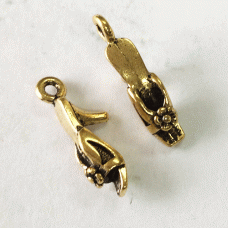 TierraCast Harlow Shoe Charm - Antique 22K Gold Plated - Pack of 2