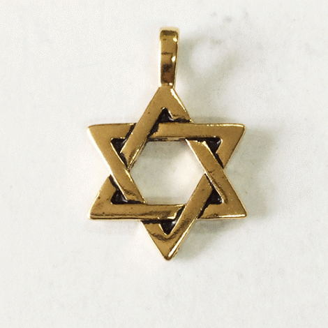 25x17mm TierraCast Star of David Pendant Charm - Antique 22K Gold Plated