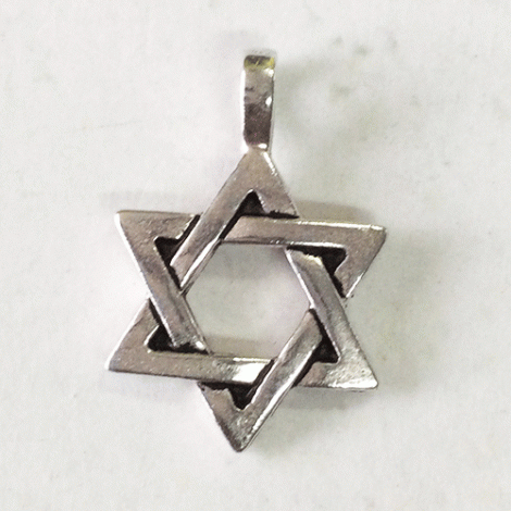 25x17mm TierraCast Star of David Pendant Charm - Antique Fine Silver Plated