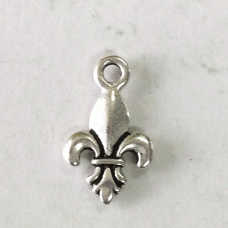 18mm TierraCast Fleur de Lis Charm - Antique Fine Silver Pl - Pack of 2