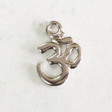 18mm TierraCast Aum Drops - Rhodium Silver Plated - Pack of 2