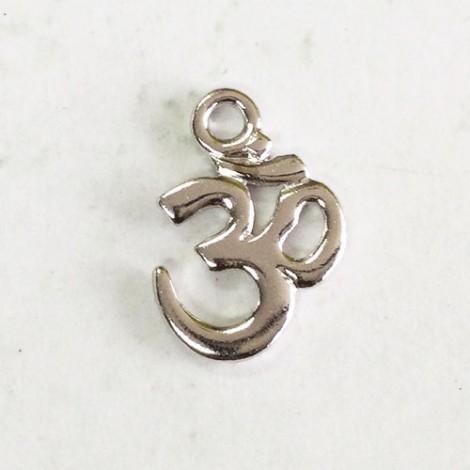 18mm TierraCast Aum Drops - Rhodium Silver Plated - Pack of 2 18mm TierraCast Aum Drops - Rhodium Silver Plated - Pack of 2