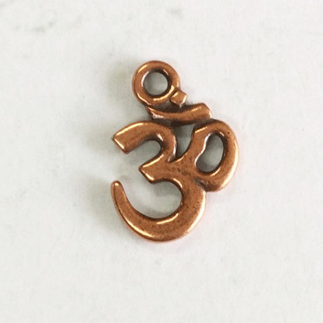 18mm TierraCast Aum Drops - Antique Copper Plated - Pack of 2
