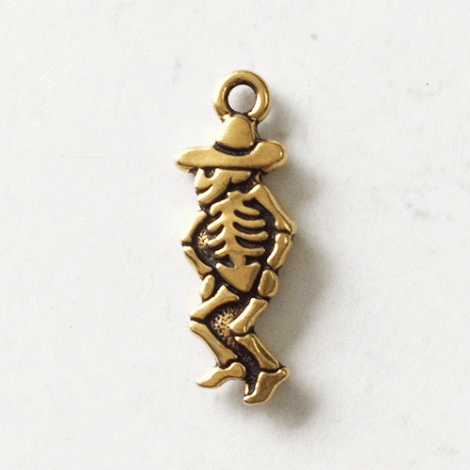 22mm TierraCast Dancing Senor Charm - Antique 22K Gold Plated - Pack of 2