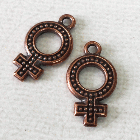22.5x13mm TierraCast Female Symbol Charm - Antique Copper - Pack of 2
