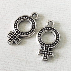 22.5x13mm TierraCast Female Symbol Charm - Antique Silver - Pack of 2