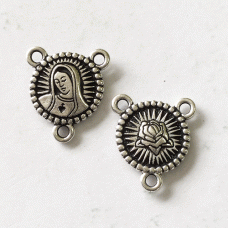 20x18mm TierraCast 'Our Lady' Link - Antique Silver - Pack of 2