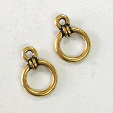 8mm TierraCast Wrapped Ring Drop - Antique 22K Gold Plated