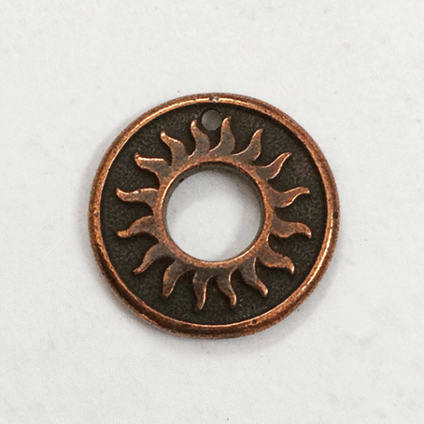 19mm TierraCast Del Sol Ring Drop - Antique Copper Plated