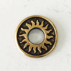 19mm TierraCast Del Sol Ring Drop - Antique 22K Gold Plated