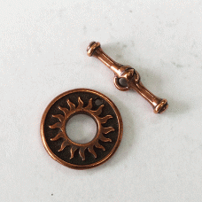 19mm TierraCast Del Sol Toggle Clasp Set - Antique Copper Plated - Per Set