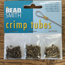 Beadsmith Antique Gold Plated Crimp Tube Assortment - 475pc