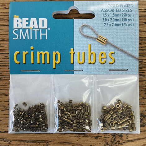 Beadsmith Antique Gold Plated Crimp Tube Assortment - 475pc Beadsmith Antique Gold Plated Crimp Tube Assortment - 475pc