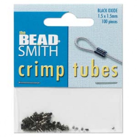 1.5mm Beadsmith Gunmetal Plated Crimp Tubes - 100