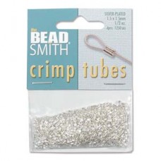 1.5mm Beadsmith Silver Plated Crimp Tubes - 800pc