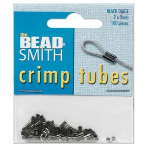 Beadsmith 2mm Crimp Tubes - Black Oxide (Gunmetal)