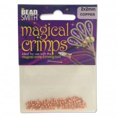 2mm Copper Plated Beadsmith Magical Crimp Tubes - Pk 100