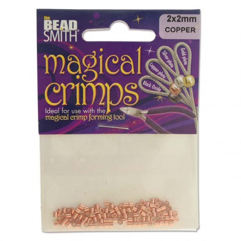 2mm Copper Plated Beadsmith Magical Crimp Tubes - Pk 100 2mm Copper Plated Beadsmith Magical Crimp Tubes - Pk 100