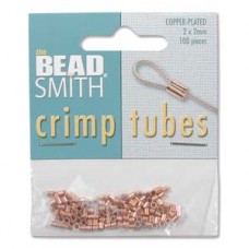 2mm Copper Plated Beadsmith Crimp Tubes - Pk 100