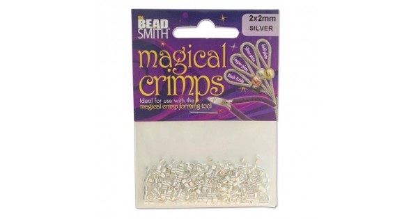 2x2mm Beadsmith Silver Plated Magical Crimp Tubes - Pk 400 | Base Metal ...