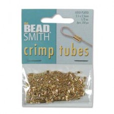 2.5mm Beadsmith Gold Plated Crimp Tubes - Pk/350