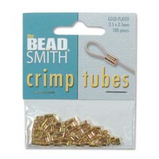 2.5mm Beadsmith Gold Plated Crimp Tubes - Pk/100