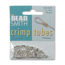 2.5mm Beadsmith Silver Plated Crimp Tubes - Pk/100