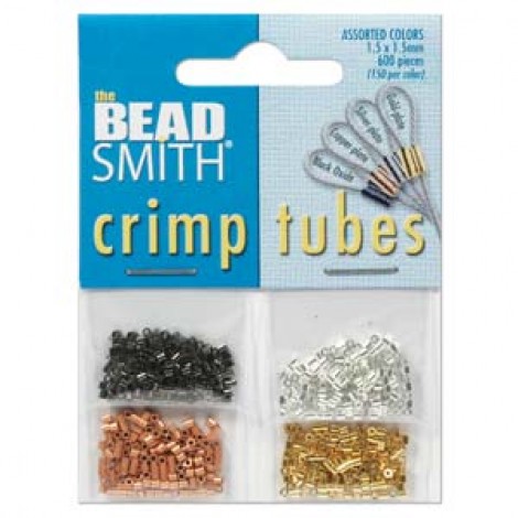 Beadsmith 1.5mm Assorted Colour Crimp Tubes - 600pc