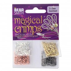 2x2mm Beadsmith Magical Crimp Tube Colour Asst - 500 pc