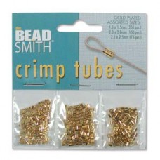 Beadsmith Gold Plated Crimp Tube Assortment - 475pc - 1.5, 2 & 2.5mm