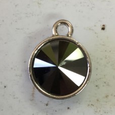 18x14mm TierraCast Plain Rivoli Charms - Jet Hematite - Each