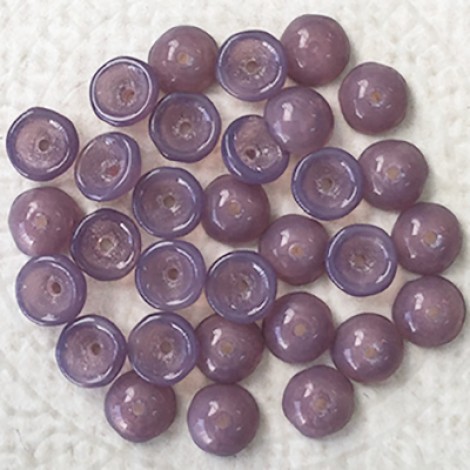 4x2mm Czech Teacup Beads - Milky Amethyst - 8.9gm