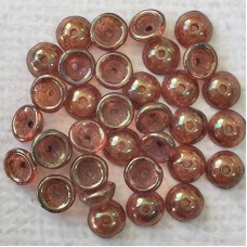 4x2mm Czech Teacup Beads - Luster Rose Gold Topaz