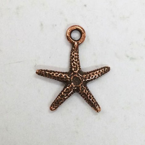 20mm TierraCast Seastar Charms - Antique Copper Plated - Pack of 2