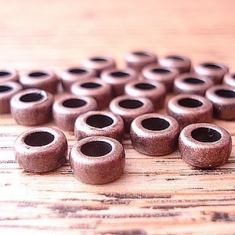 7x4mm (3mmID) Ant Copper Plated Tibetan Style Spacer