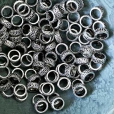 8x3.5mm (5.5mm ID) Tibetan Style Nickel Free Beads - Pack of 10