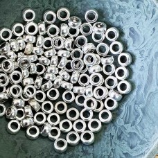 6.5x3mm Tibetan Style Ant Silver Plated Spacer Beads - Pack of 20