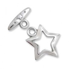 14mm Alloy Silver Plated Star Toggle Clasp