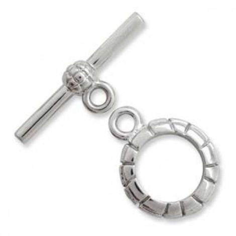 13mm Silver Plated Bar & Toggle Clasp Set