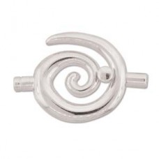 50x35mm (3.2mm ID) Silver Plated Spiral Toggle Tube Clasp