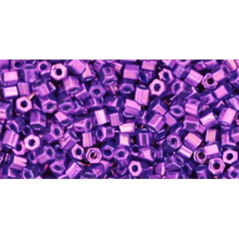 11/0 Toho Hex 2-Cut Seed Beads - Higher Metallic Grape - 8-9gm